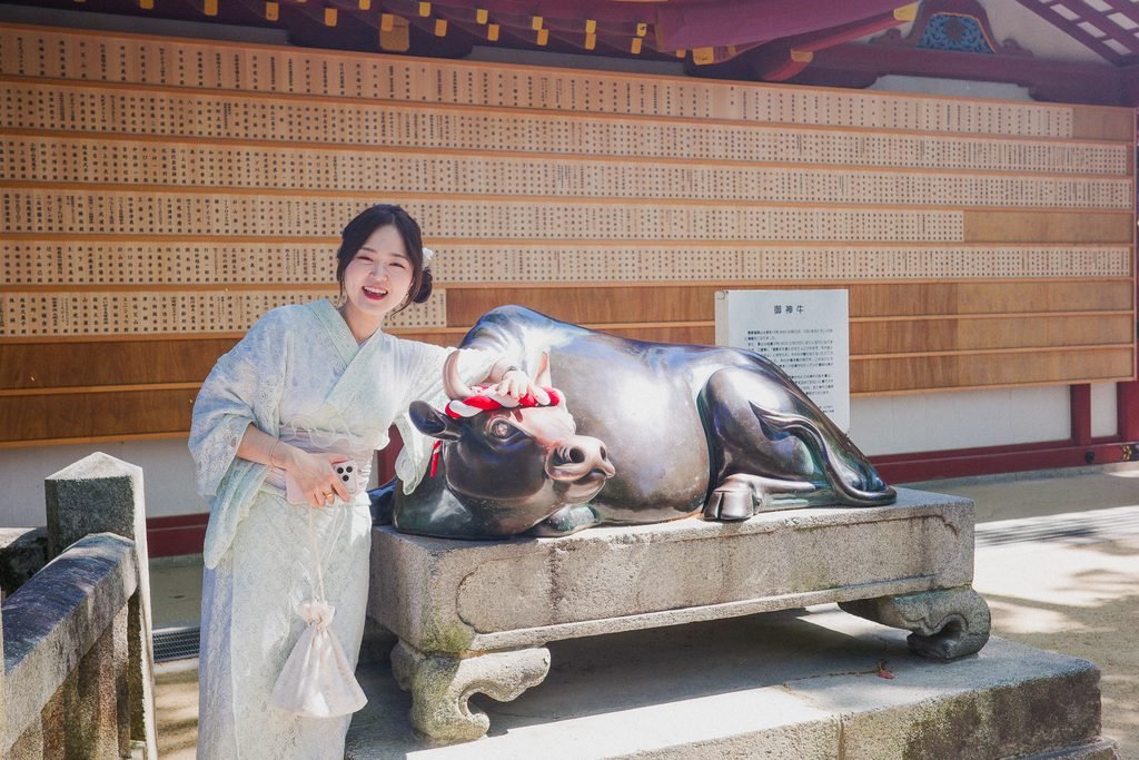 다자이후 기모노 렌탈 후 유카타 입고 거리 산책